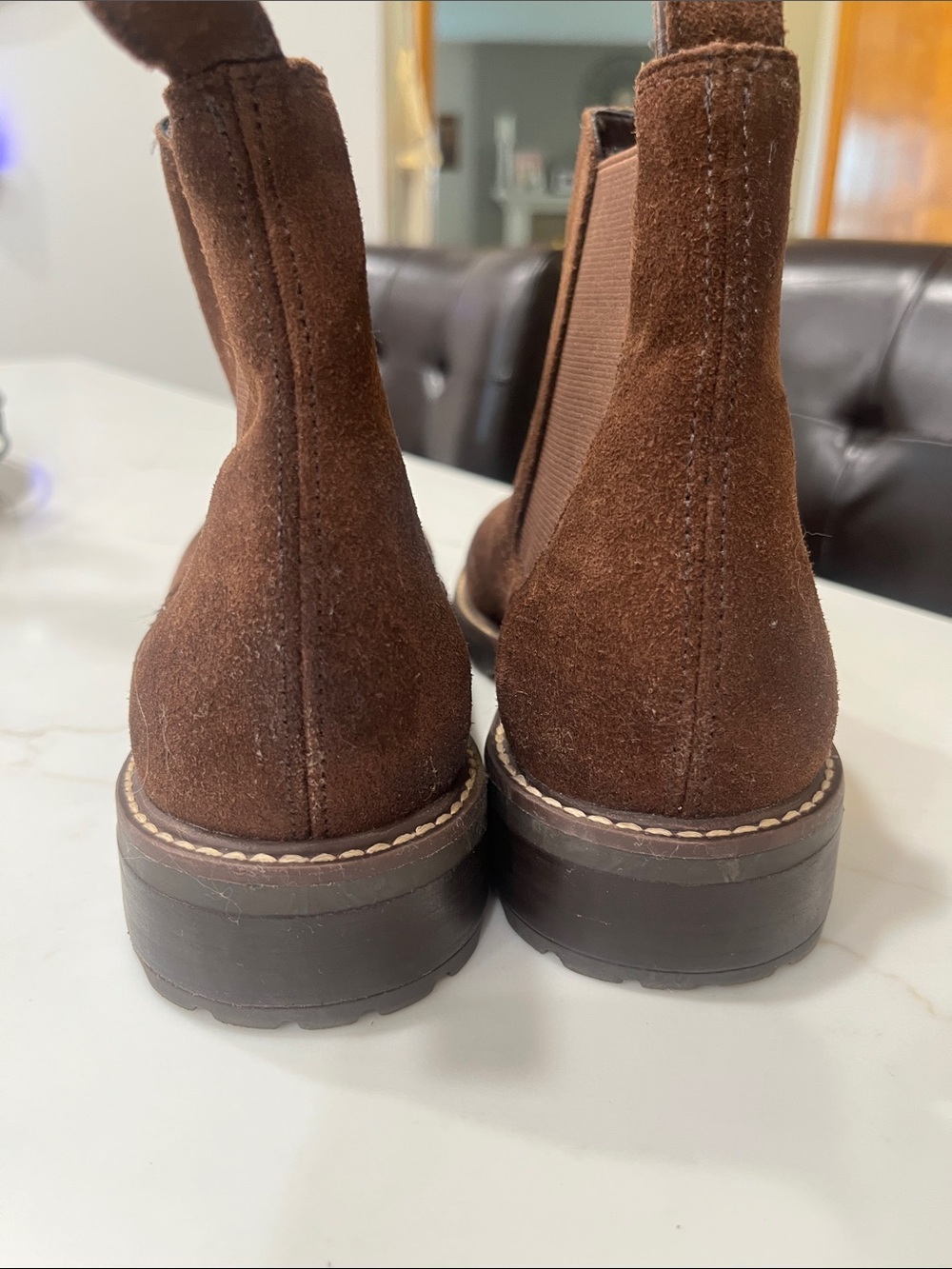 Steve Madden Brown Suede Chelsea Ankle Boots - Picture 5 of 5